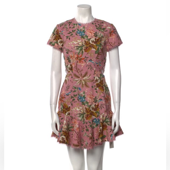Zimmermann Pink Floral Mini Dress - Picture 1 of 3